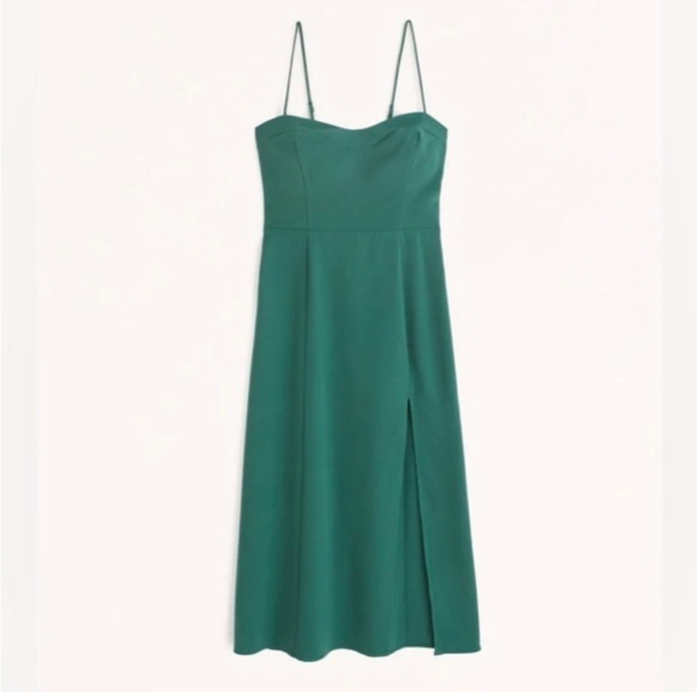 Abercrombie & Fitch Emerald Green Midi Slip Dress